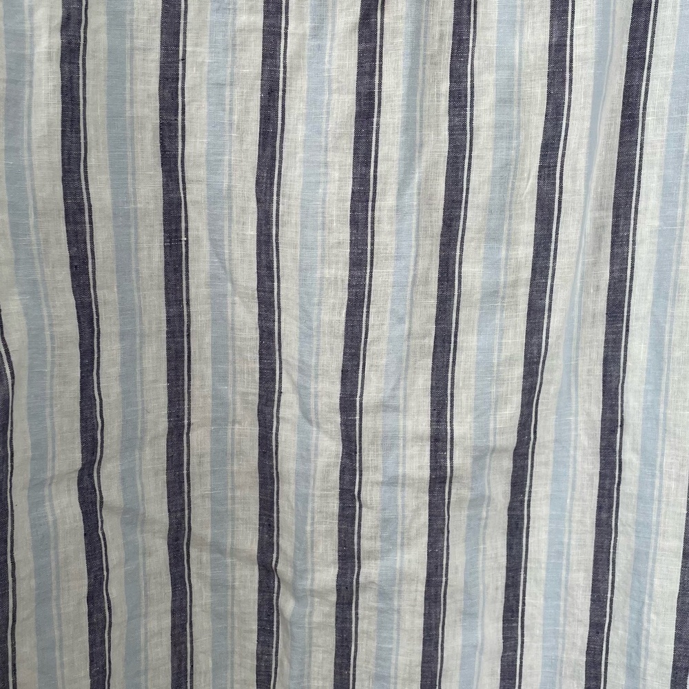 JONES NEW YORK Linen Striped Button Front Blouse White Blue XL - Picture 11 of 11
